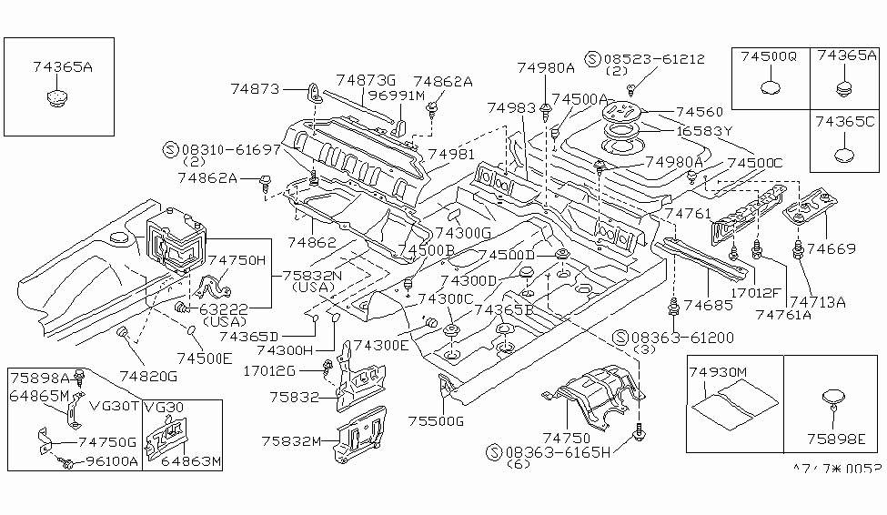 Nissan 74875-01P02 Bracket Handle Lid