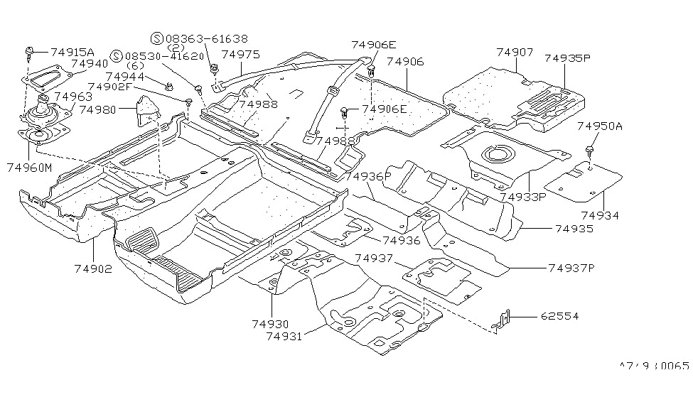 Nissan 74947-01P00 Retainer