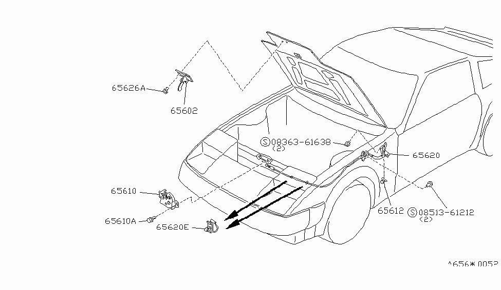 Nissan 65629-01P00 Bracket-Hood-Rod