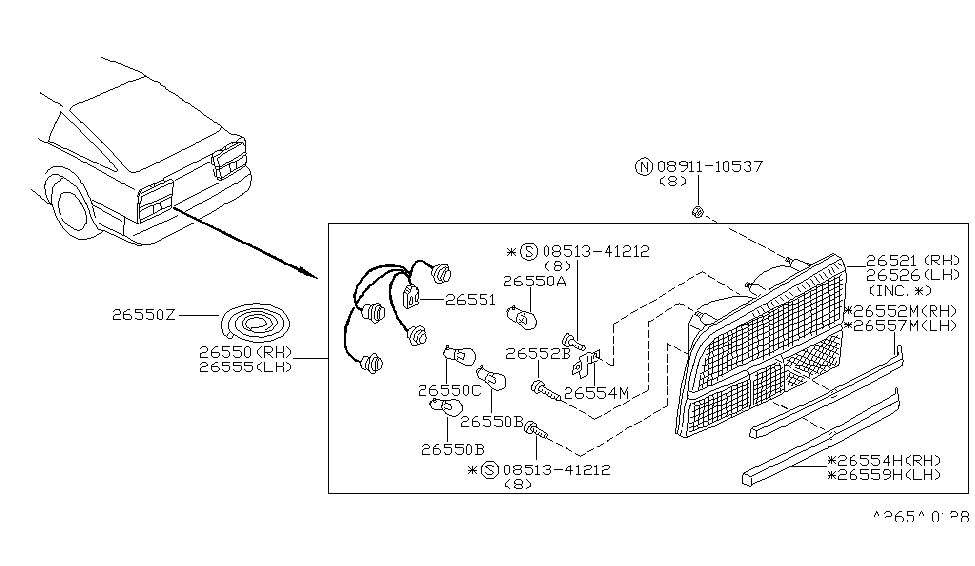 Nissan 26557-01P00 Molding Re Combination LH