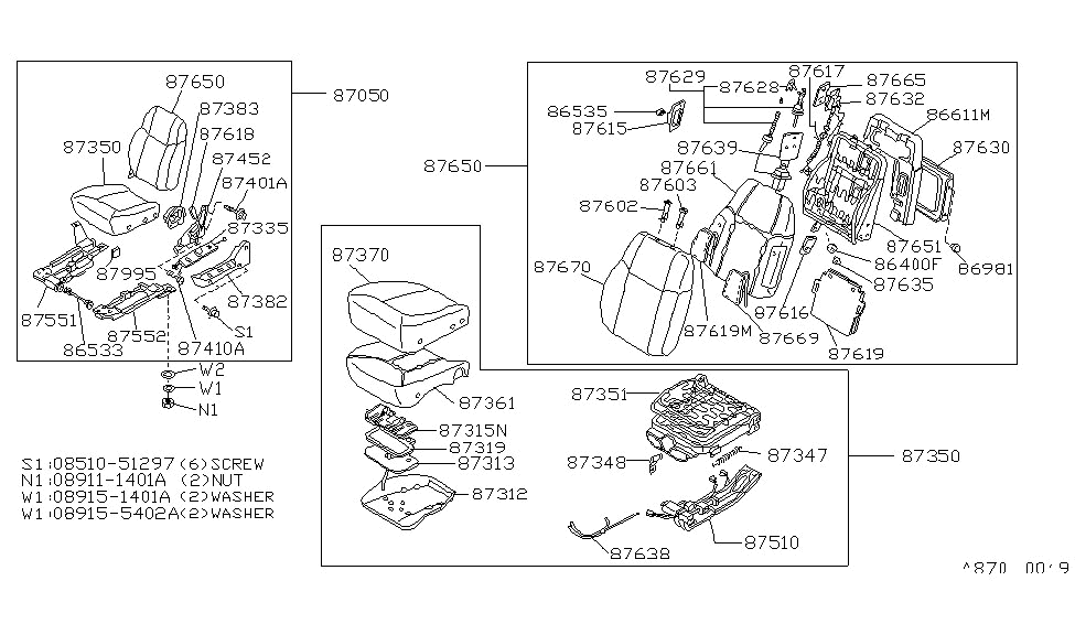 Nissan 87682-03P00 Switch-Air-LUMBAR