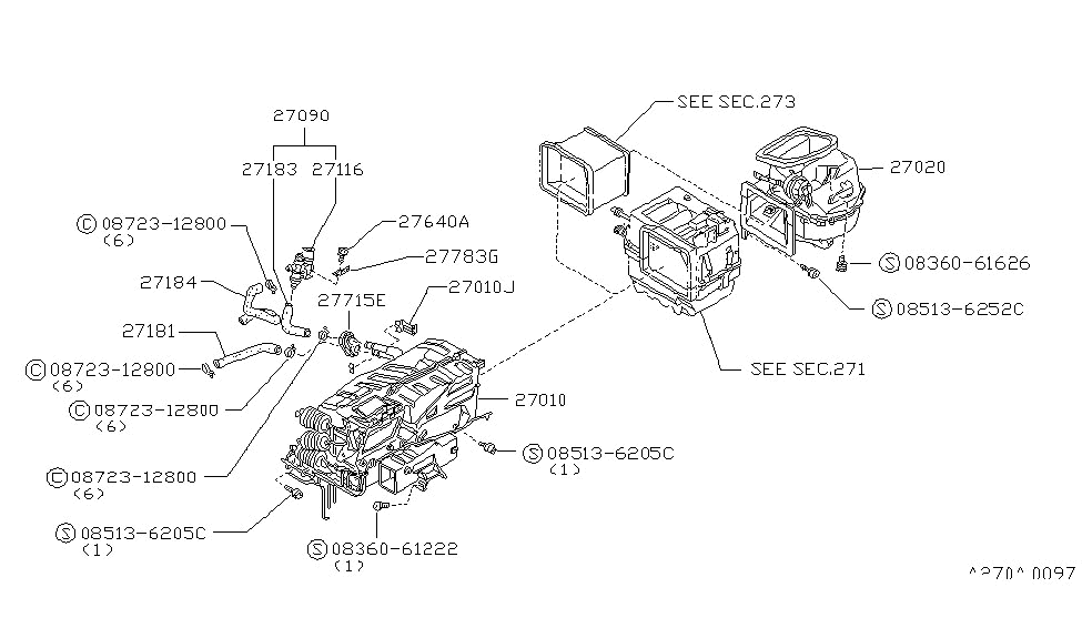 Nissan 27150-01P00 Bracket-Heater Unit