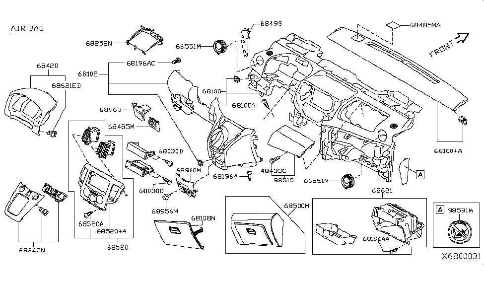 Nissan 68252-3LM0A Lite Cover-GLVBOX