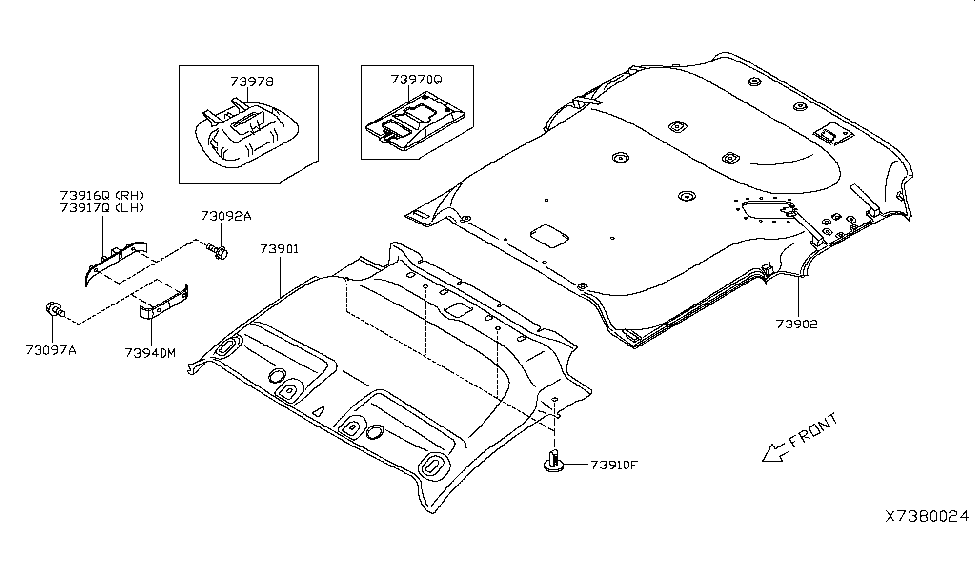 Nissan 739B1-9SK0A Insulator-Console