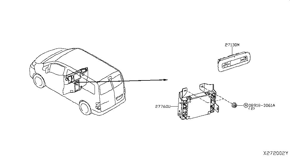 Nissan 27760-9SH0B Control Assembly Rear