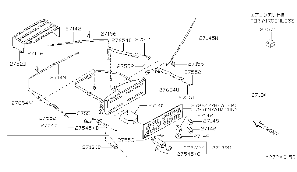 Nissan 27540-65Y00 Cable-Control,Air Intake Door