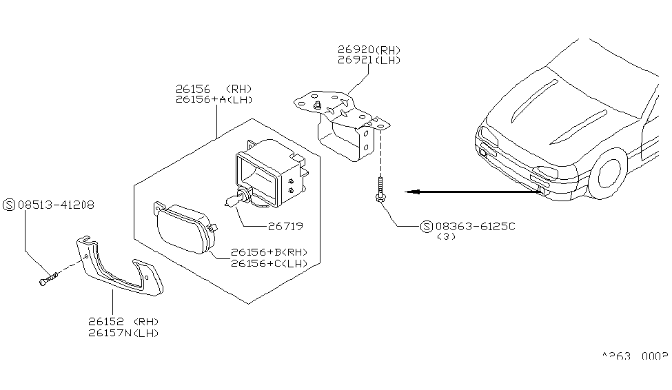 Nissan B6154-66Y00 Lamp Unit-Fog