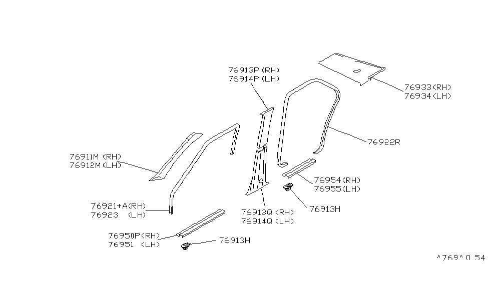 Nissan 76921-65Y04 Welt-Body Side,Front RH