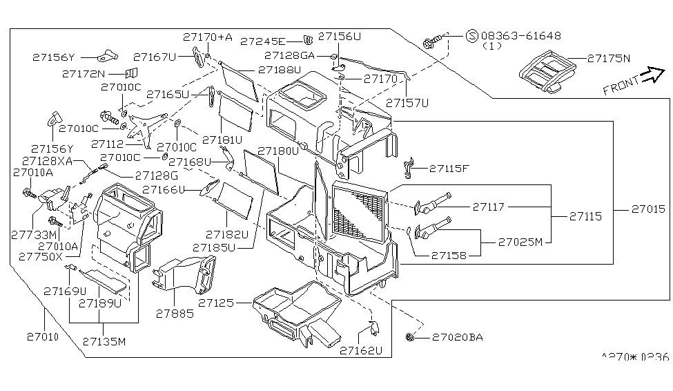 Nissan 27135-67Y00 Duct Assembly-Vent