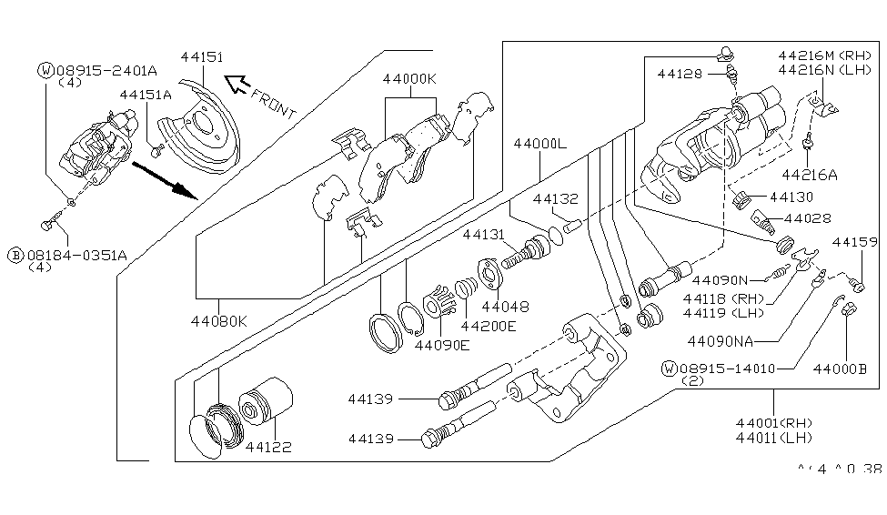 Nissan 44159-15A00 Pin-ADJUSTER