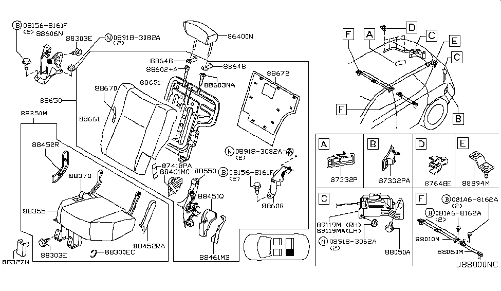 Nissan 88930-CA00C ESCUTCHEON