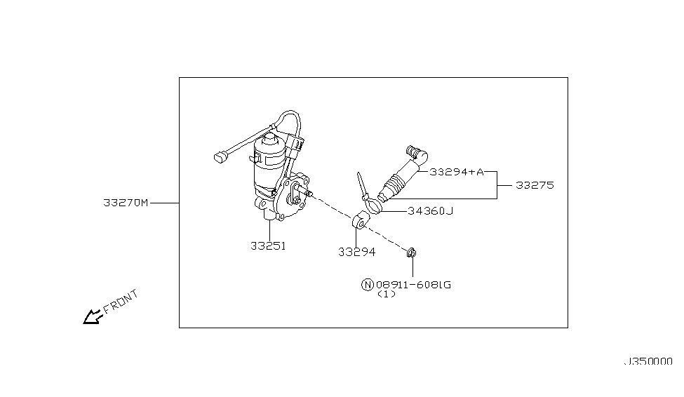 Nissan 33275-2W510 Lever Assy-Transfer Control