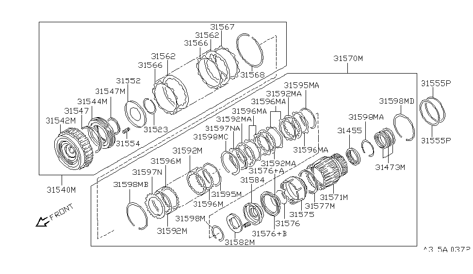 Nissan 31544-41X03 Piston Assy-High Clutch