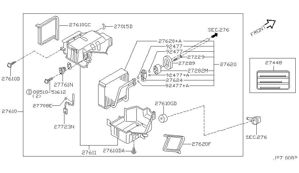 Nissan 27281-0W020 Evaporator Assy-Cooler