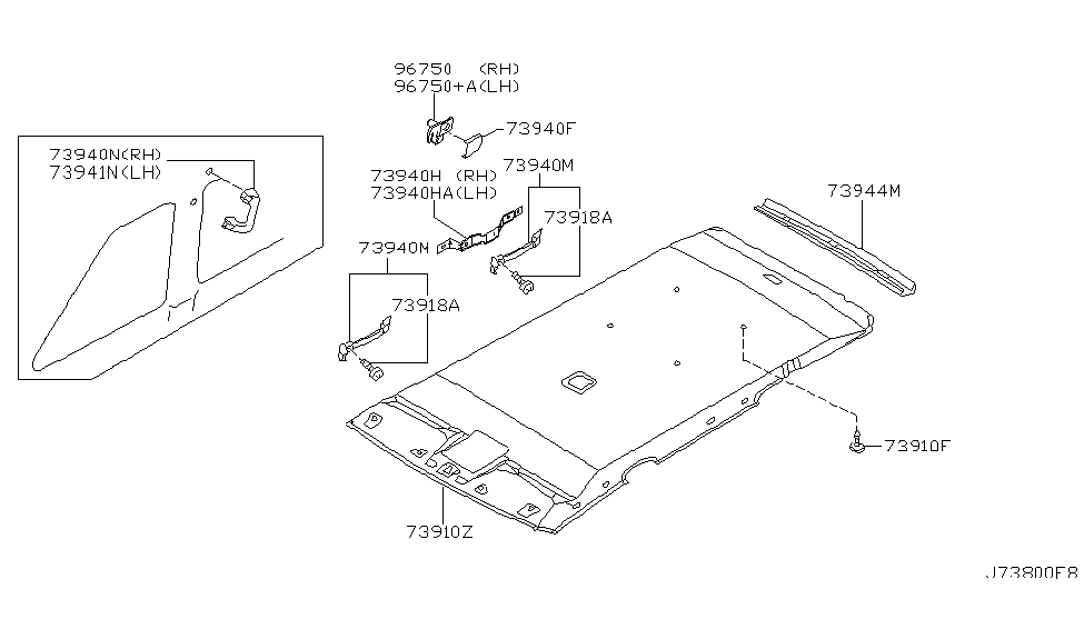 Nissan 73942-5W910 Bracket-Assist Grip,R