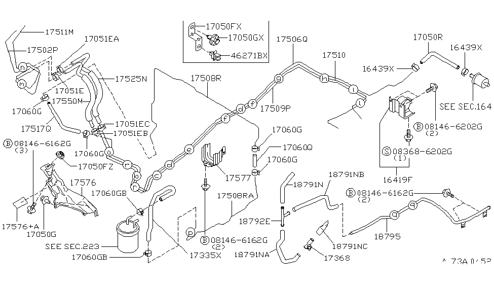 Nissan 17509-1W206 Tube EVAPOLATION