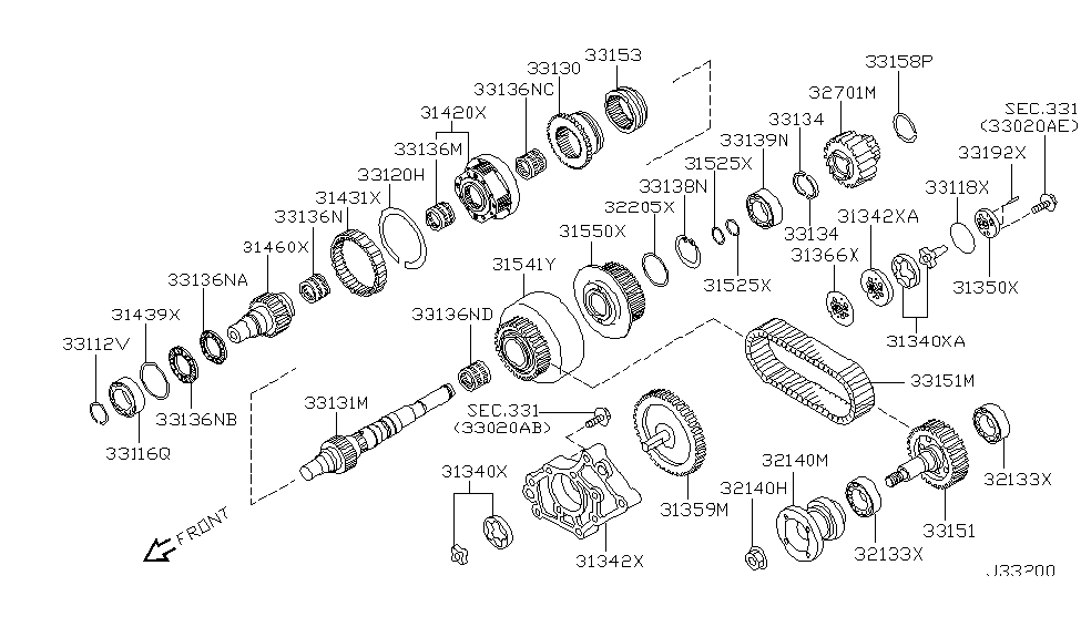 Nissan 31460-2W510 Gear Assy-Sun