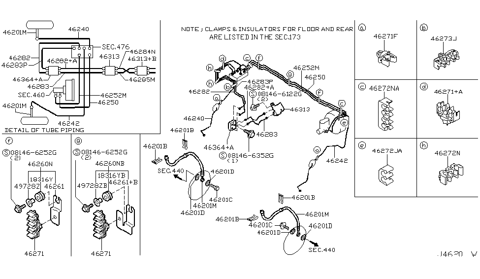 Nissan 46283-5W900 Tube Assembly-Brake,ACTUATOR To Rear L