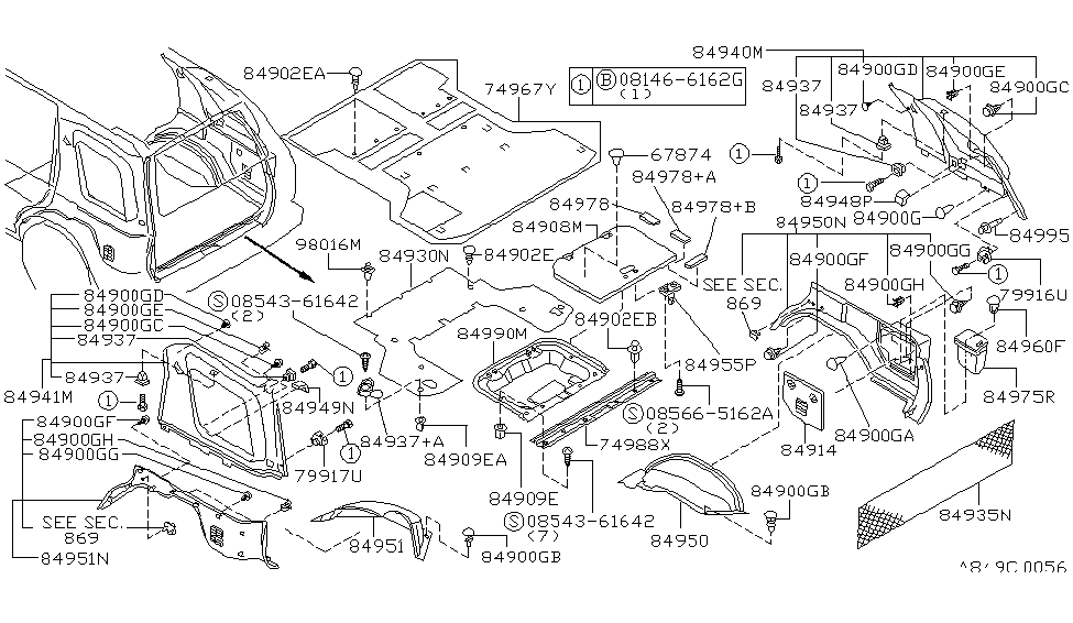 Nissan 98016-B8460 Hook-Male