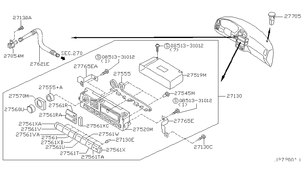 Nissan 275A1-5W911 Button-Fan