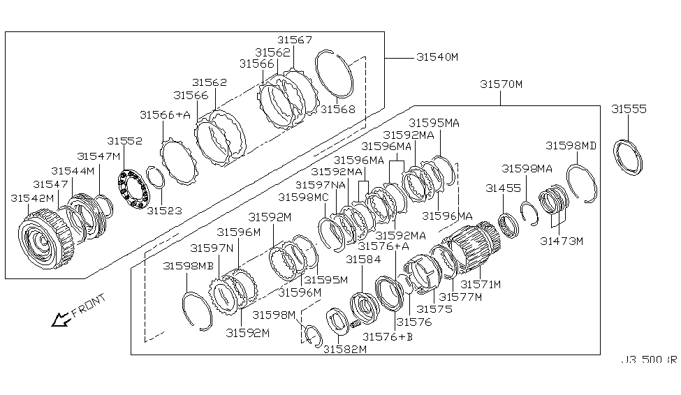 Nissan 31537-4AX01 Plate-Retaining,Forward Clutch