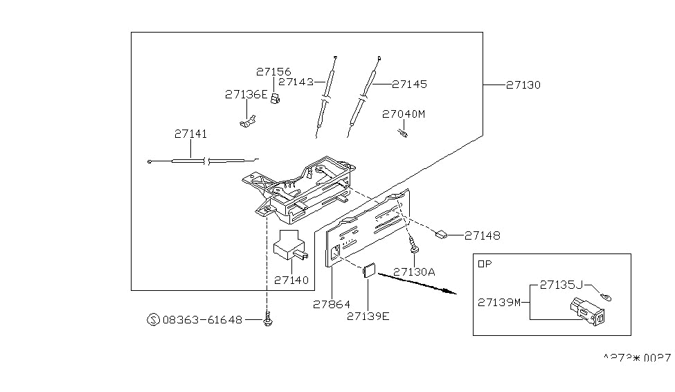 Nissan 27540-D4000 Cable-Control Air Intake Door