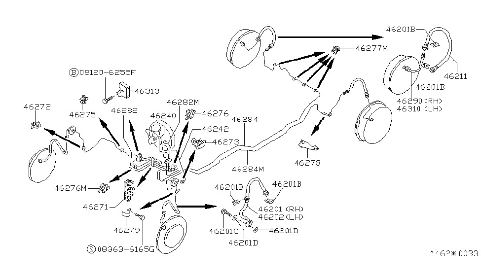 Nissan 46285-01E00 Tube Brake Rear