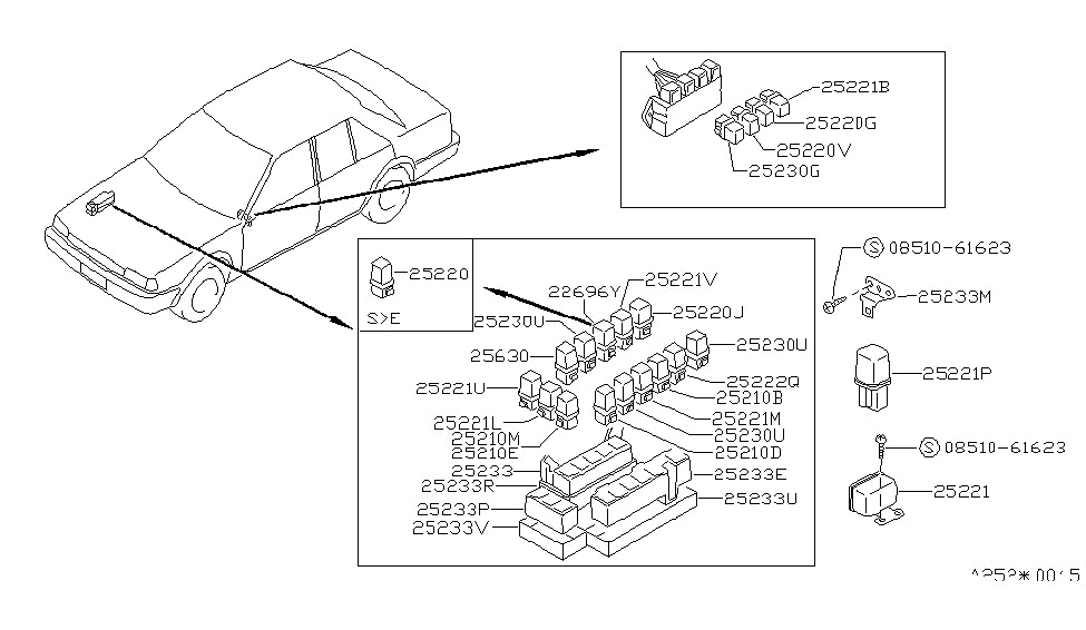 Nissan 25239-02E01 Relay Bracket