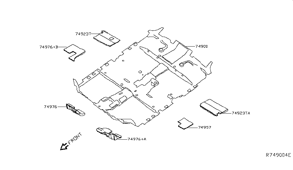 Nissan 74923-9UF0A Pad Assembly - Front Floor