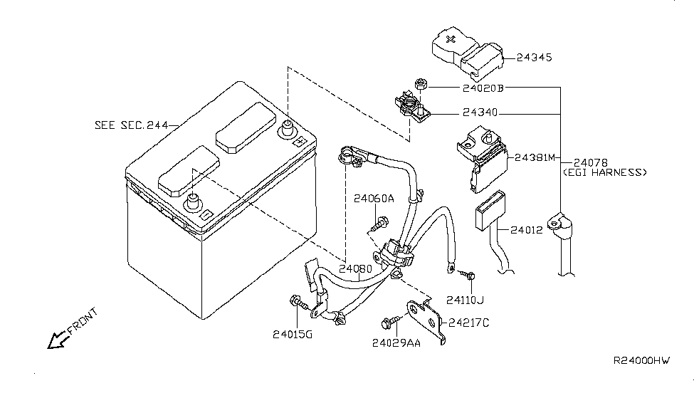 24380-JA00A | Genuine Nissan #24380-JA00A HOLDER-FUSIBLE LINK