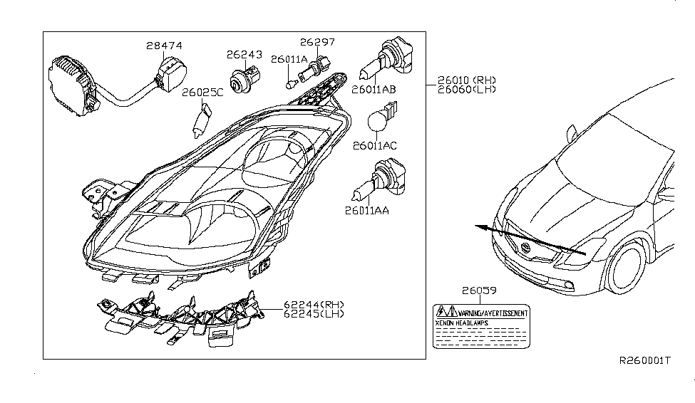 2008 Nissan Altima Coupe Headlamp Nissan Parts Deal