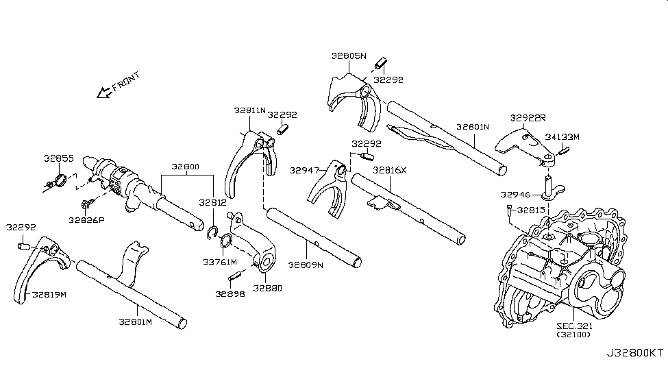 Nissan 32922-JA60A Lever Shift Outer