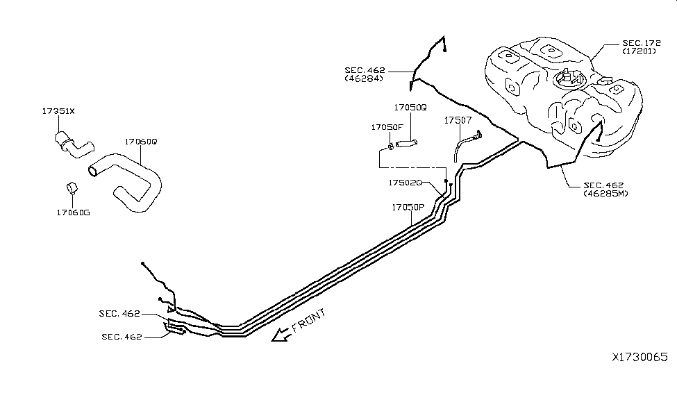 Nissan 17339-5RL0A Tube-Ventilation,Fuel Piping