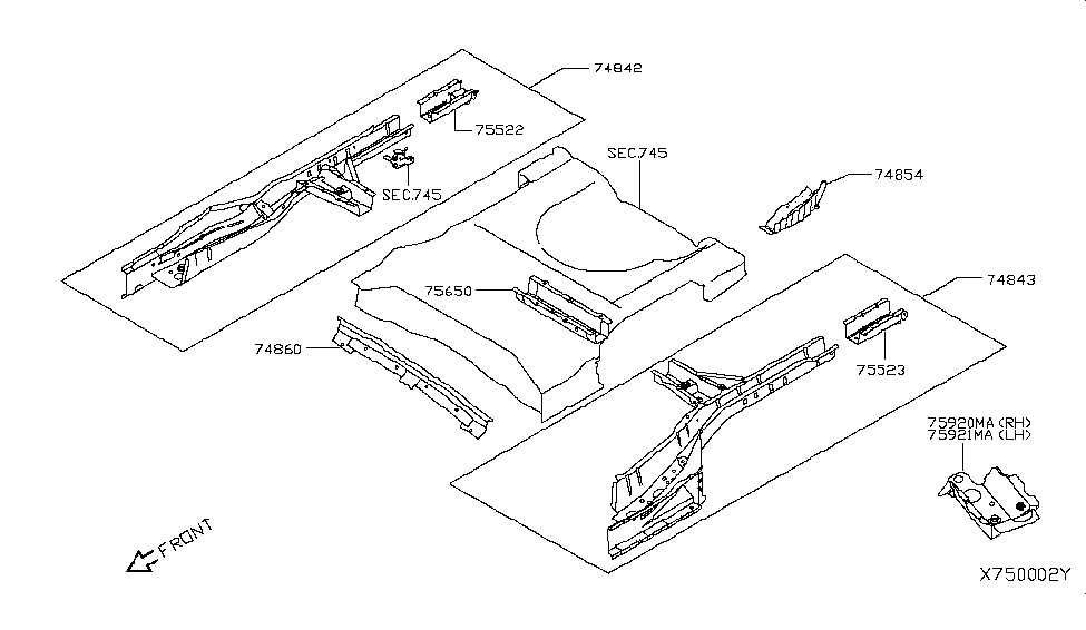 Nissan G5521-5RLMA Extension-Rear Side Member,LH