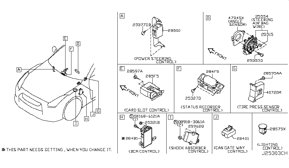 Nissan 25962-62B0A Control Assembly-Shock ABSORBER