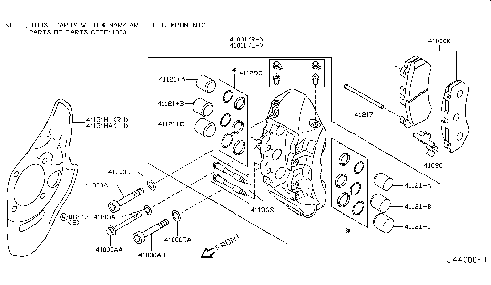 Nissan 41129-12U26 Cap And Screw Set