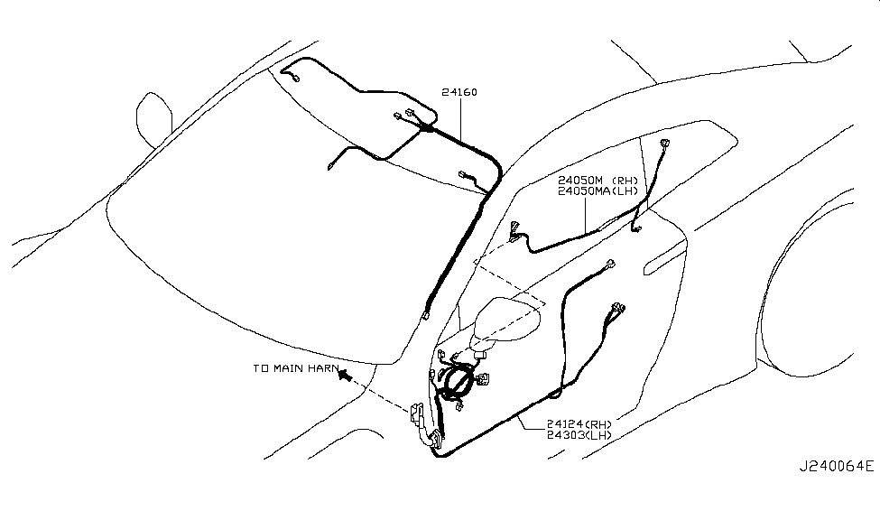 Nissan 24124-62B3B Harness-Front Door