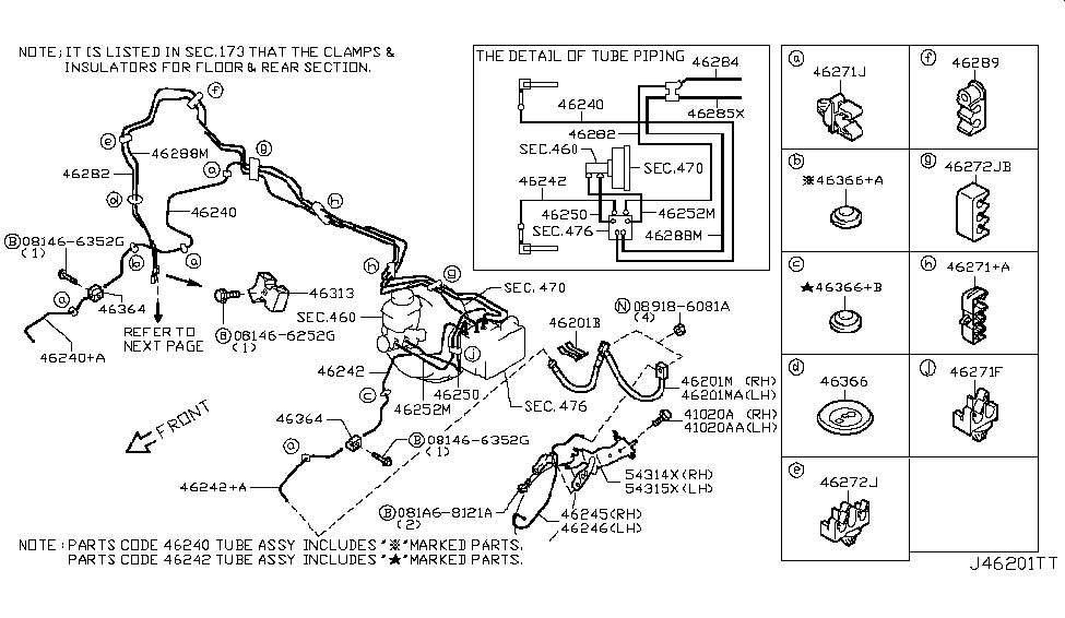 Nissan 46283-JF15A Tube Assembly-Brake, Rear LH