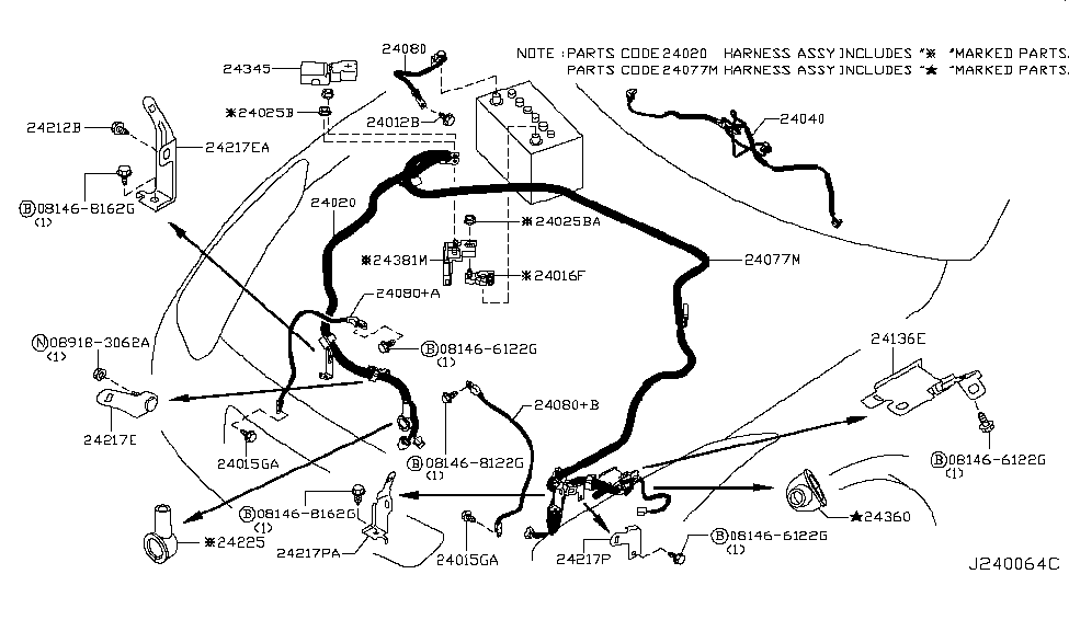 Nissan 24239-JF00A Bracket-Clip