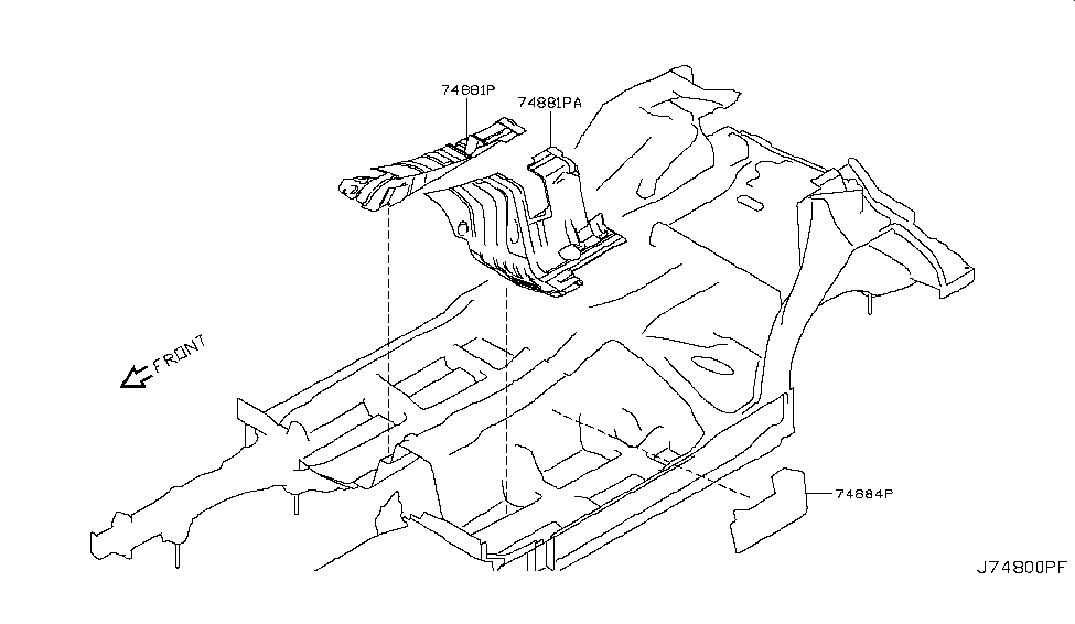 Nissan 74881-KJ10A Insulator-Front Floor,Front Center