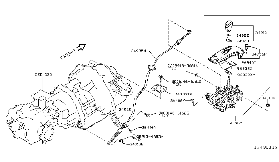 Nissan 34956-6AV0A Cover-Release,Shift Lock