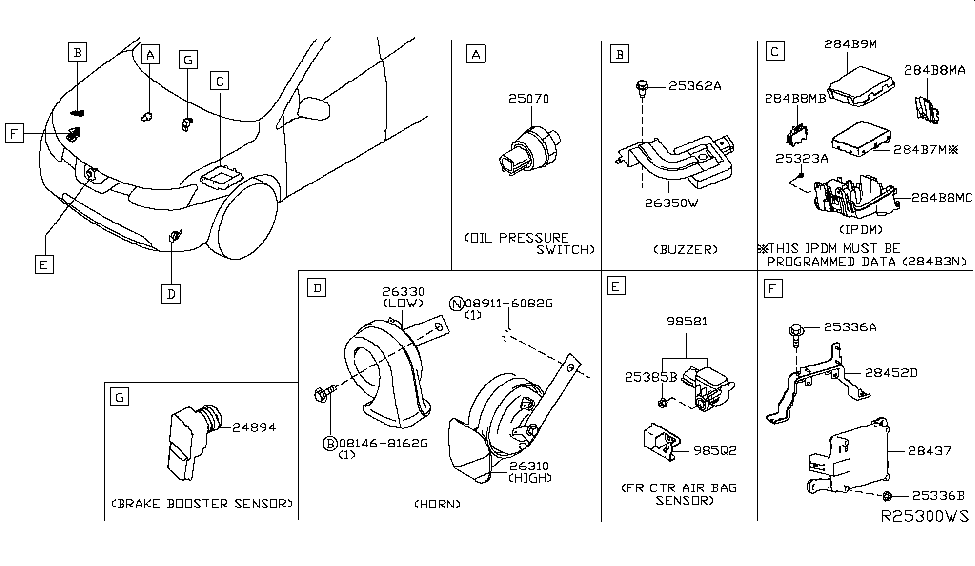 Nissan 28452-5HS1A Bracket-Distance Sensor