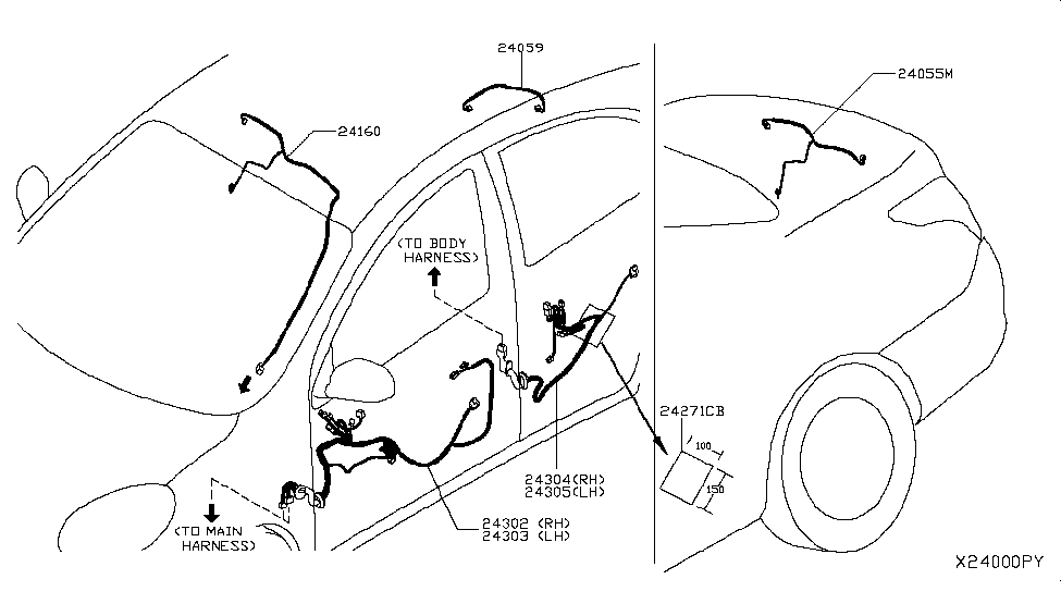 Nissan 24055-3AN0A Harness-Licence Lamp