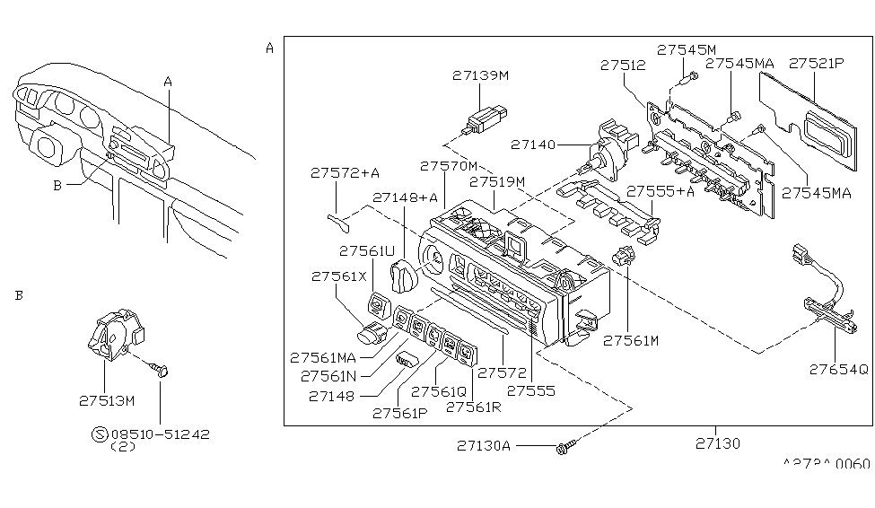 Nissan 27565-1E400 Button-Defroster Foot