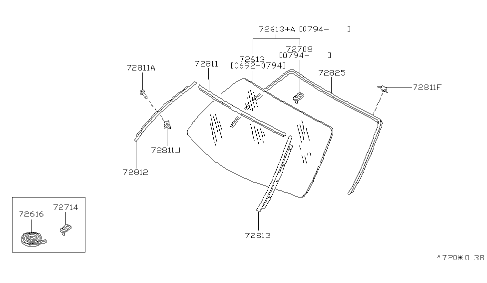 Nissan 72700-2B500 Windshield Glass Assembly