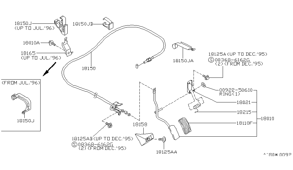 Nissan 18005-1E405 Lever Assembly-Pedal