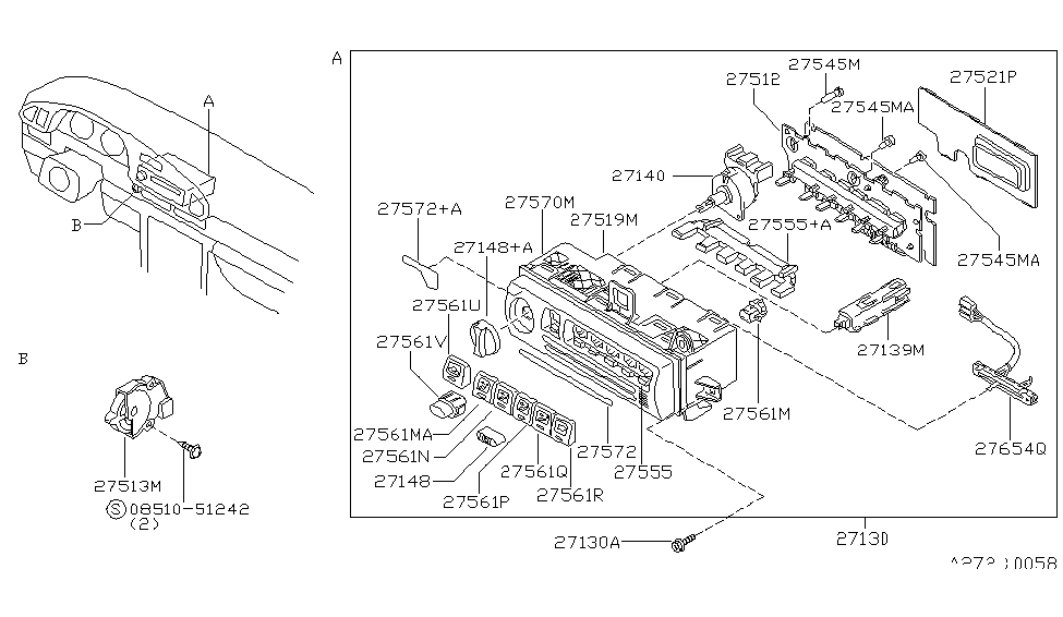 Nissan 27527-2B000 Lever-Temp Control