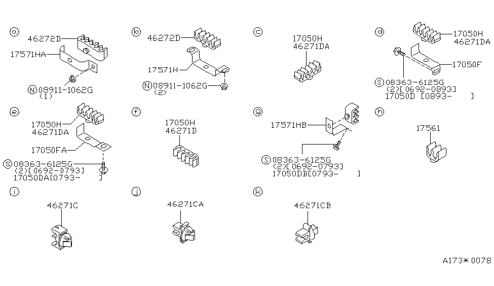 Nissan 17571-0E000 Clip