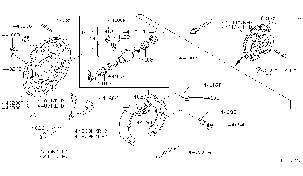 Nissan 44000-2B001 Brake-Rear RH