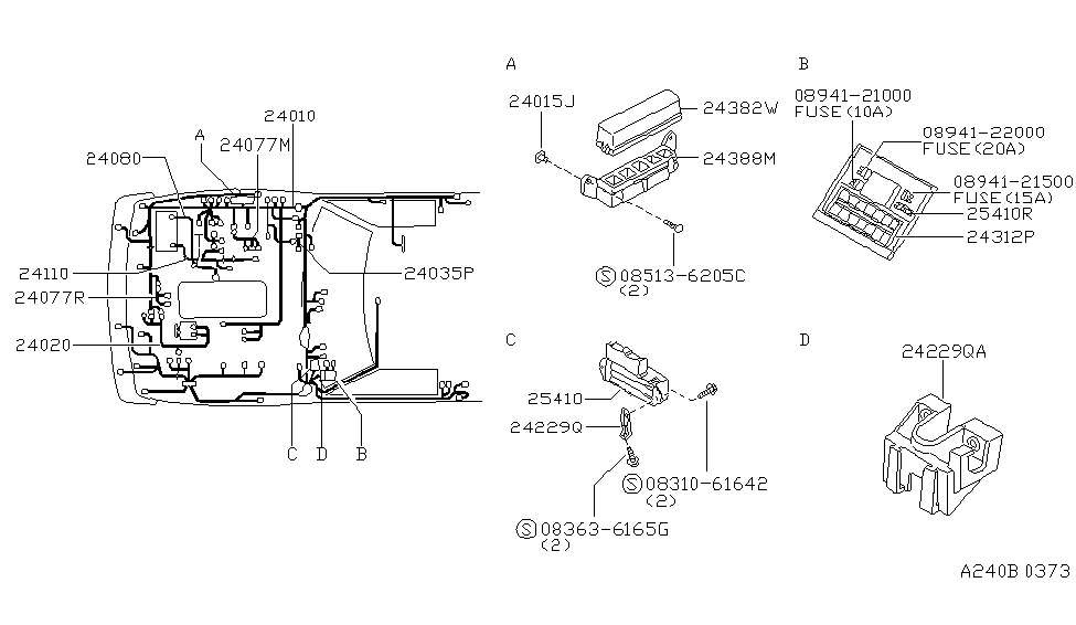 Nissan 24035-56G00 Harness-Relay
